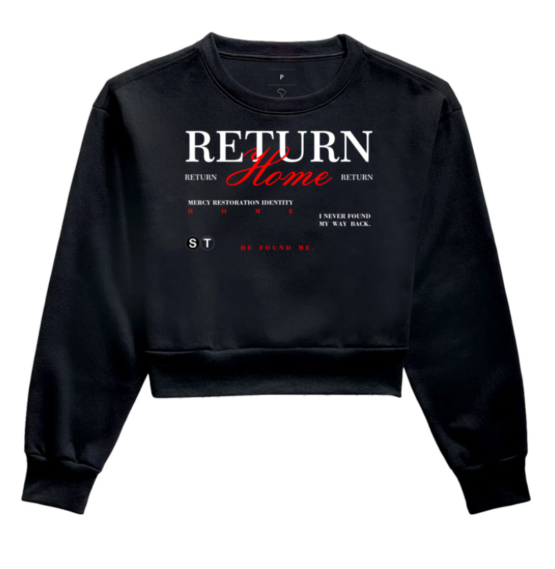 Cropped de moletom preto — Return Home - Cropped Moletom
