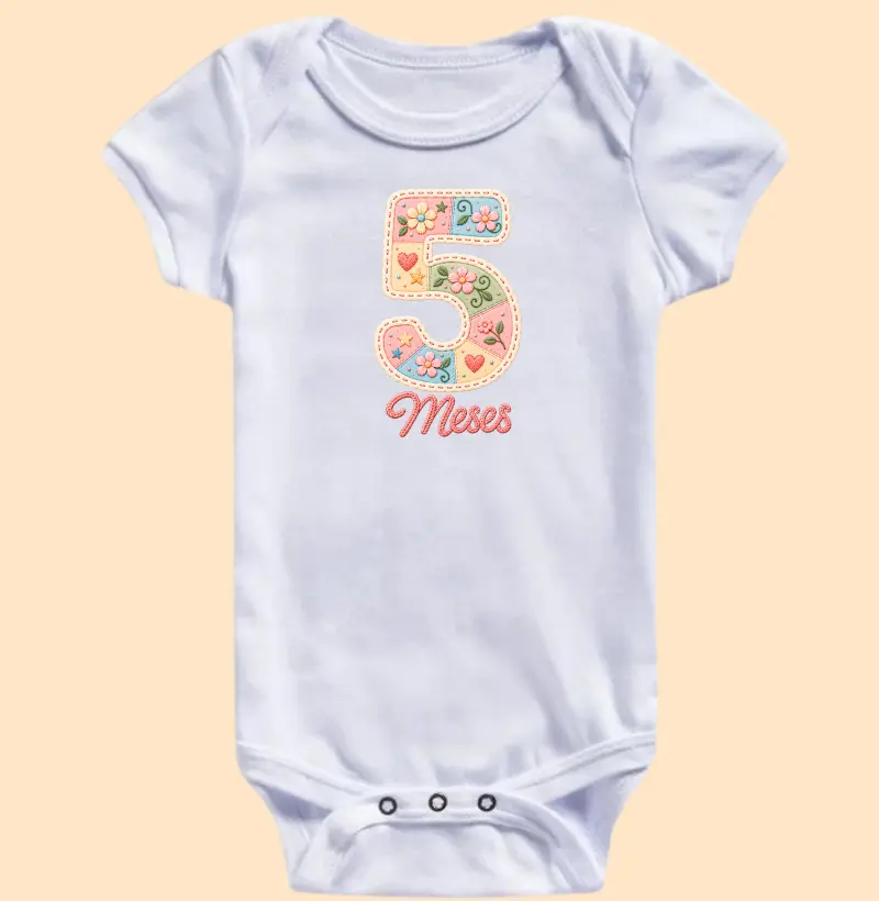 5 Meses - flores e encantos - Body Infantil