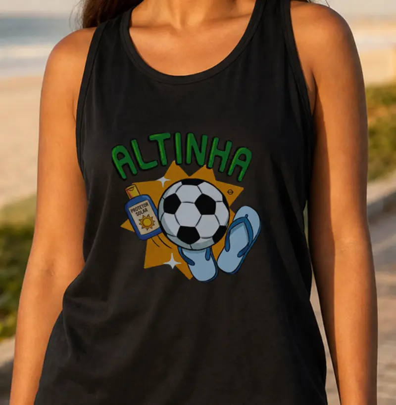 feminina de altinha estampa "kit praia" joga bonita