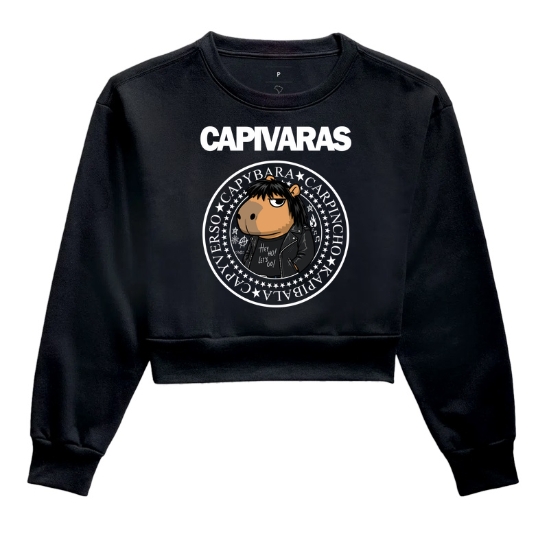 Capivara Punk rock - Cropped Moletom