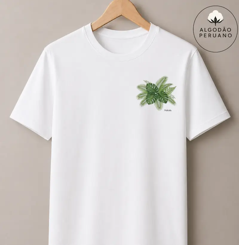 Camiseta Algodão Peruano Silêncio Verde - Coleção Mahalo