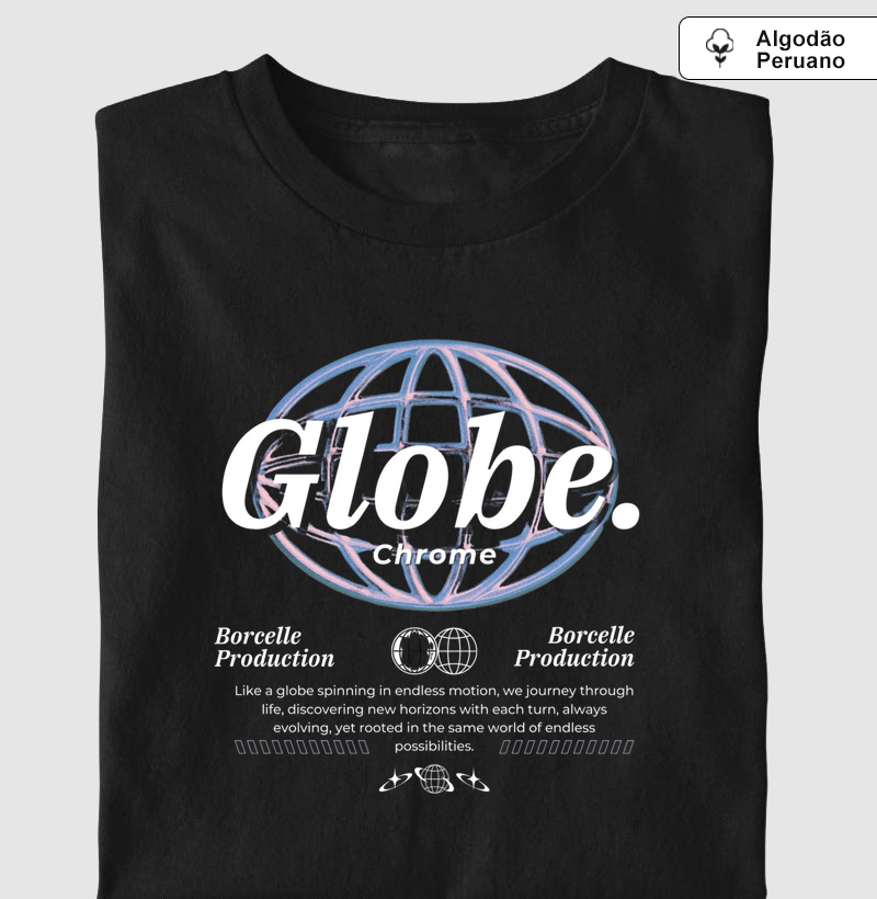 Camiseta Algodão Peruano Globe.