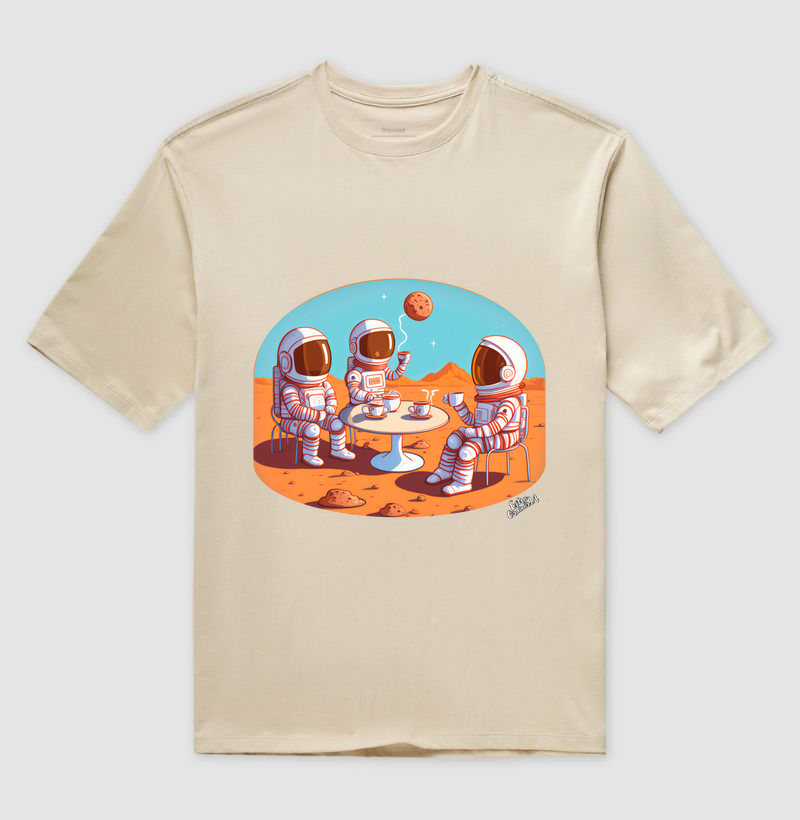 Astronautas Tomando Cafe em Marte