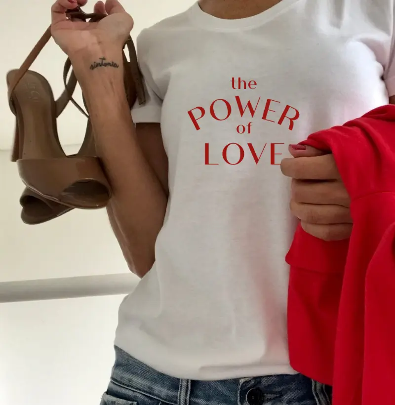 the POWER of LOVE estampa vermelha