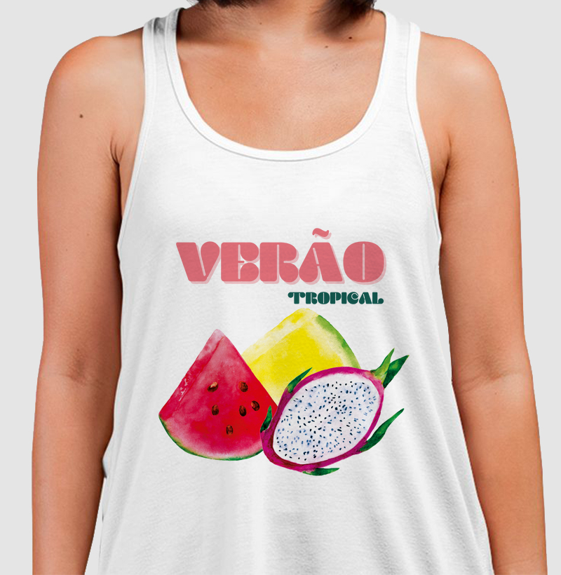 Camiseta Regata - Verão Tropical (Melancia) 