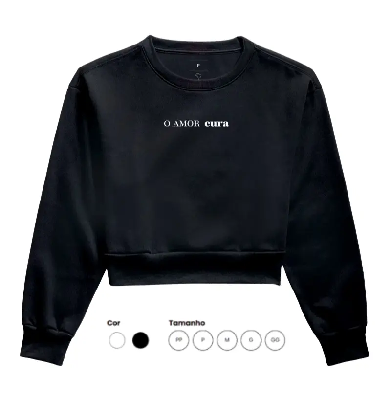 O AMOR cura estampa branca e preta