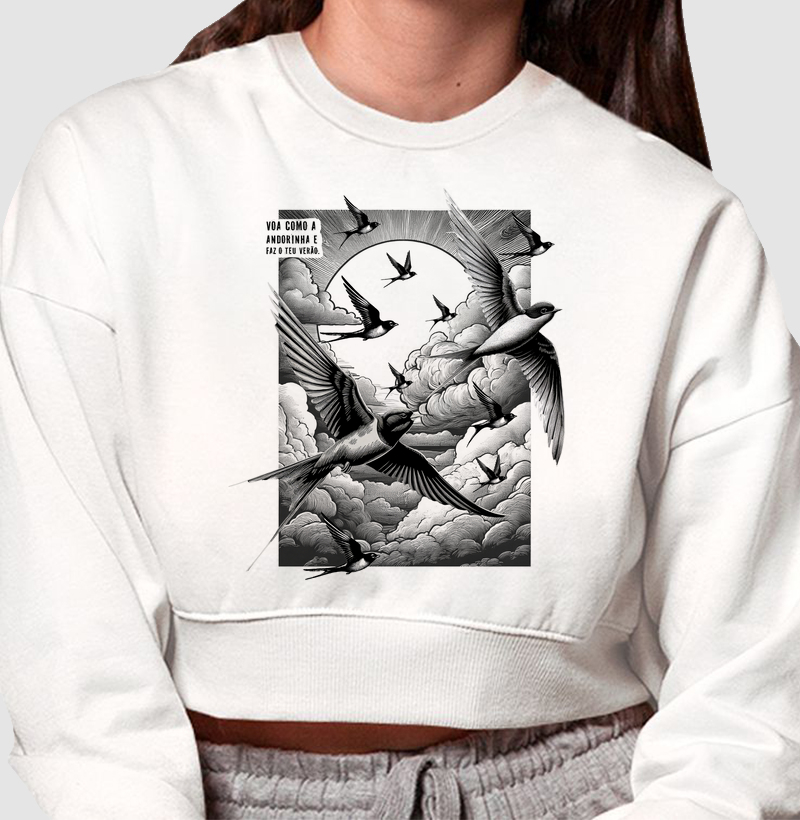 Andorinha Revoada - Moletom Cropped
