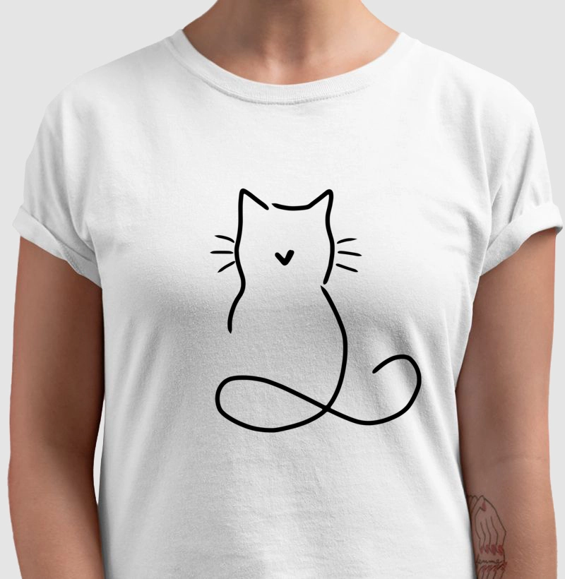 Camiseta Adulta - Amor de gato preto