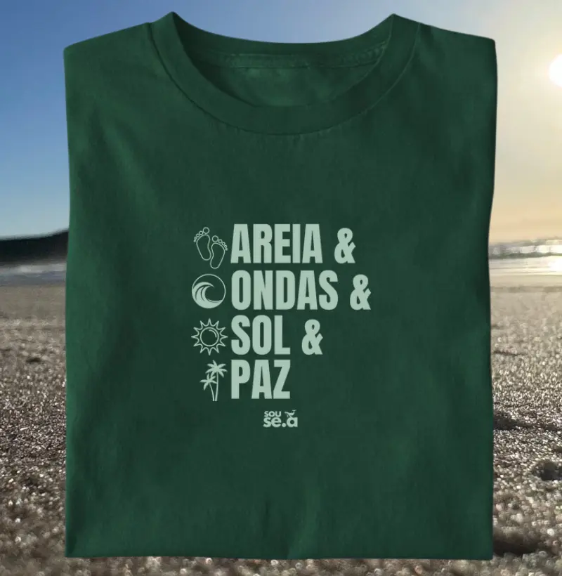 Areia ondas sol e paz
