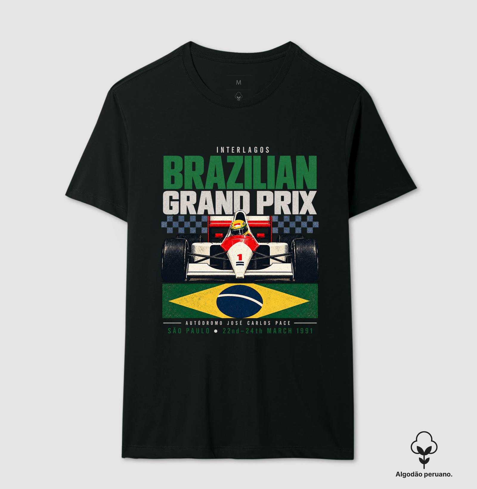 Brazilian Grand Prix 1991 - Camiseta Algodão Peruano