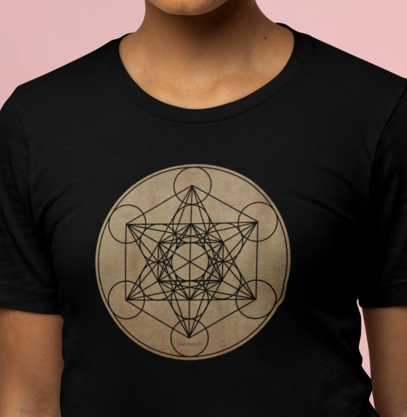 Camiseta Cubo de Metatron – Expansão de Consciência – Estampa Radiônica Unissex