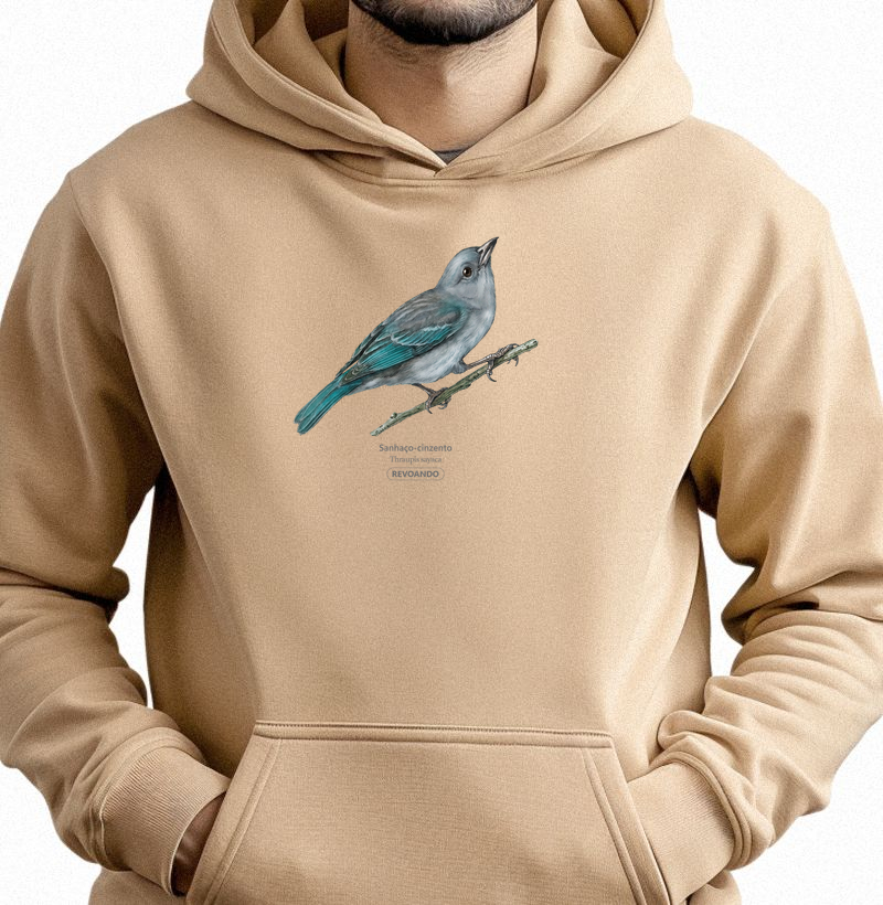 Traços Alados - Sanhaço-cinzento - Moletom Hoodie
