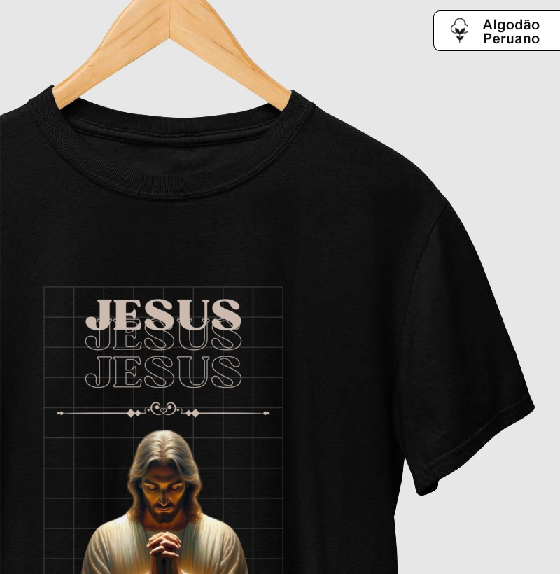 Camiseta Jesus em Oração (Algodão Peruano)