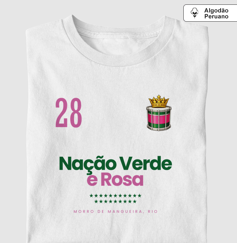 Algodão Peruano - Verde e Rosa 28