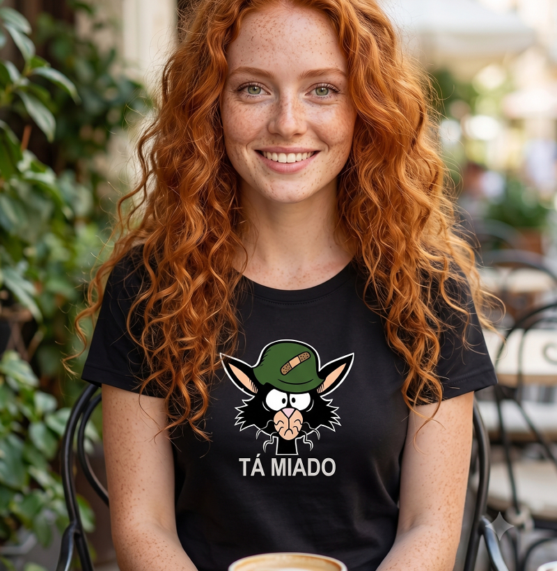  Camiseta Feminina Gamer: “Tá miado”