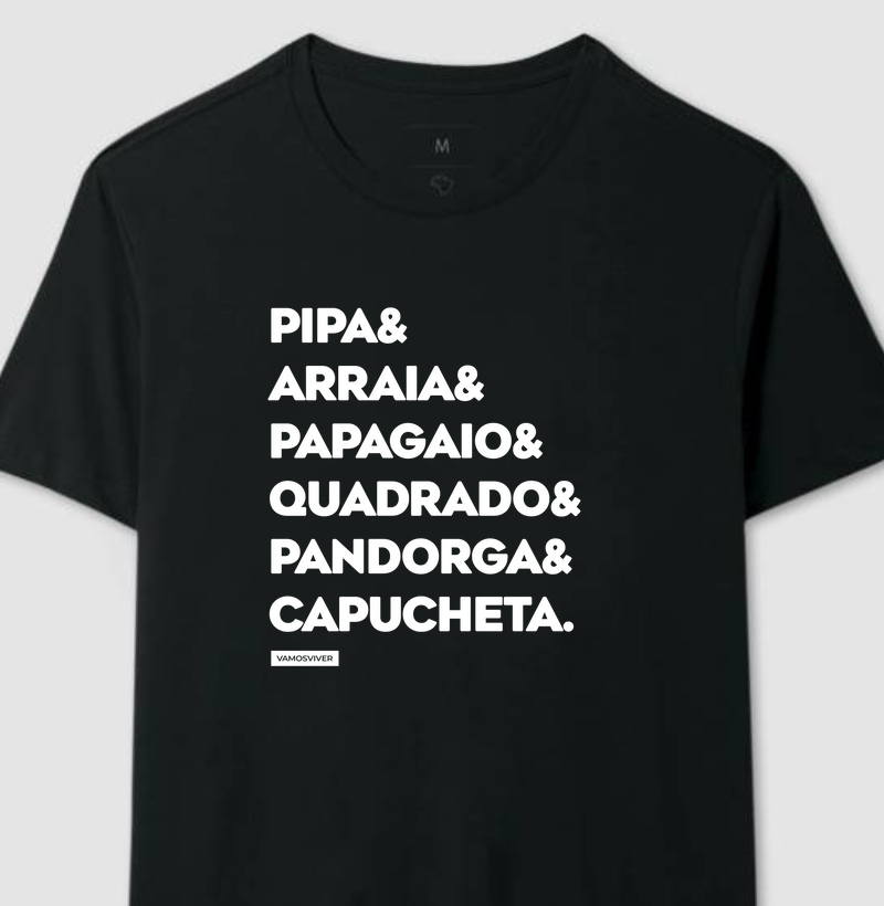 Camiseta Pipa, Arraia, Papagaio, Pandorga e Capucheta.