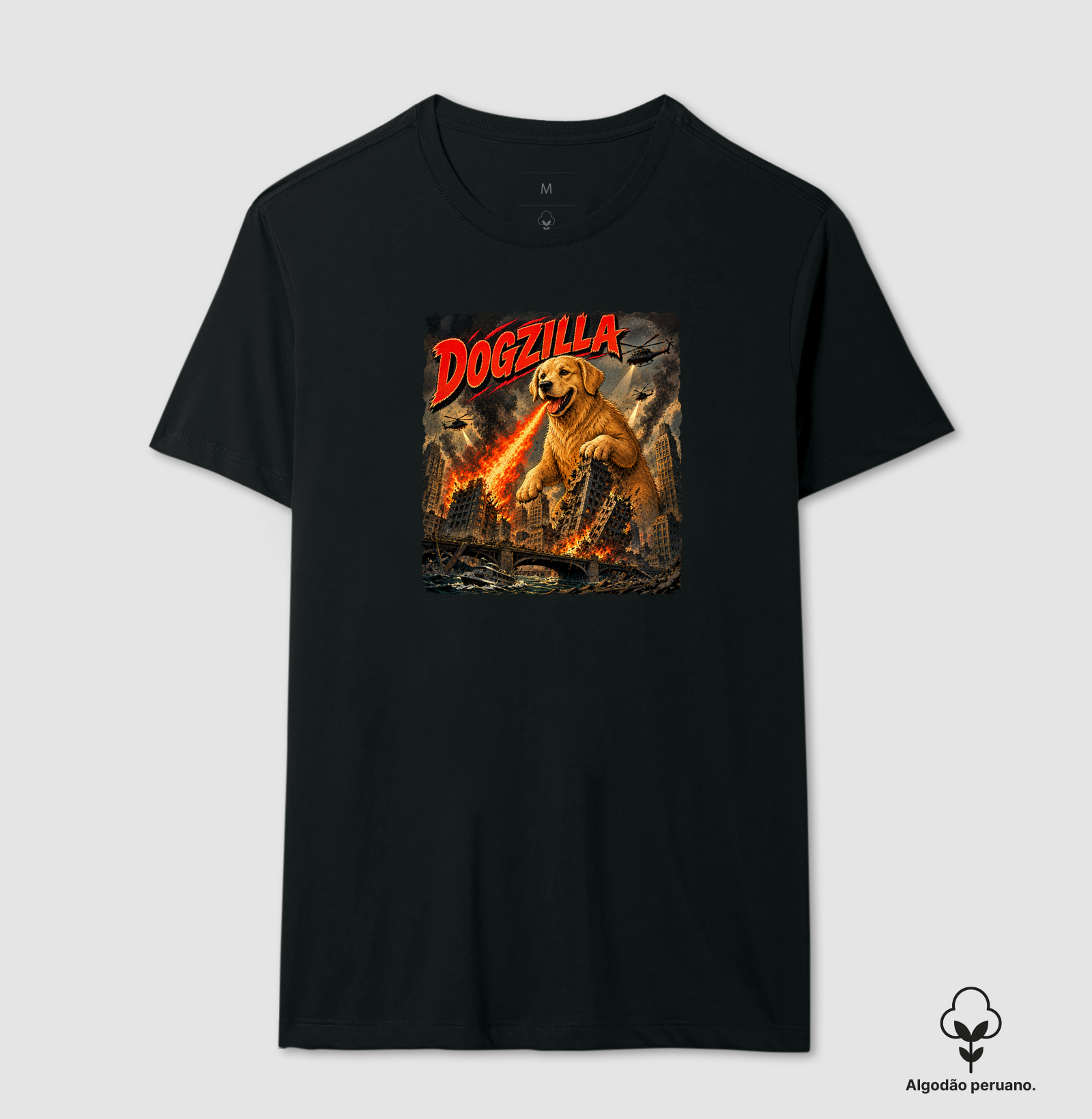 Dogzilla - Camiseta Algodão Peruano
