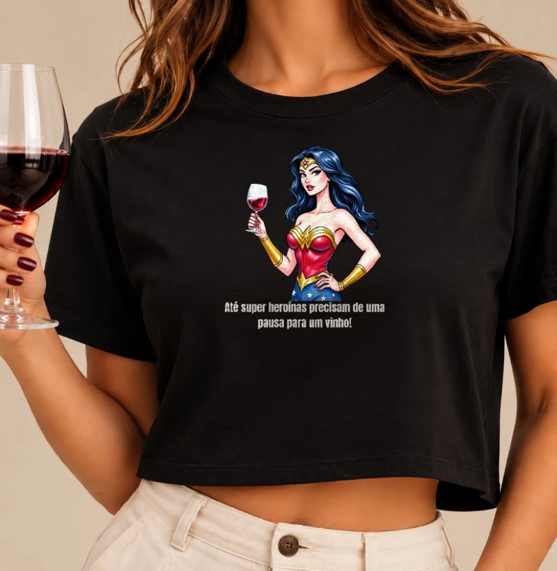 Camiseta Super Mãe - Cropped