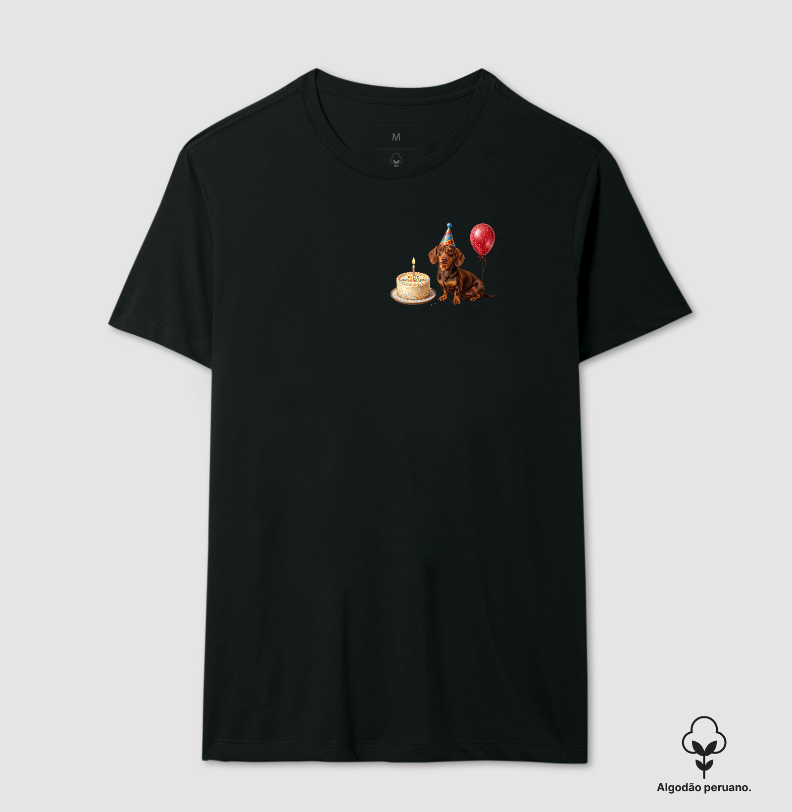 Dachshund - Aniversário - Camiseta Algodão Peruano