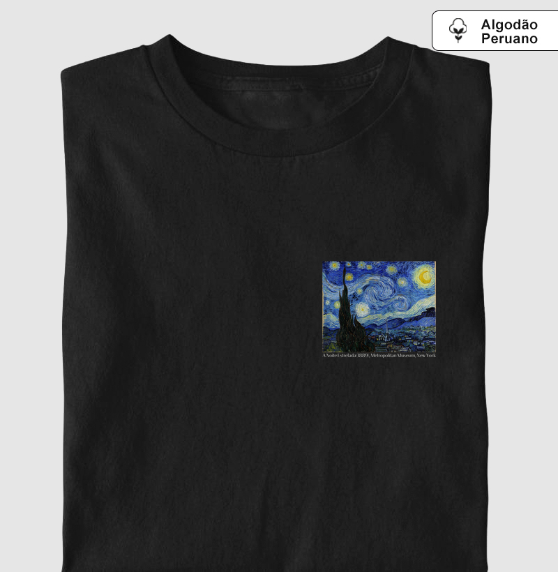 Camiseta algodão peruano Céu de Van Gogh