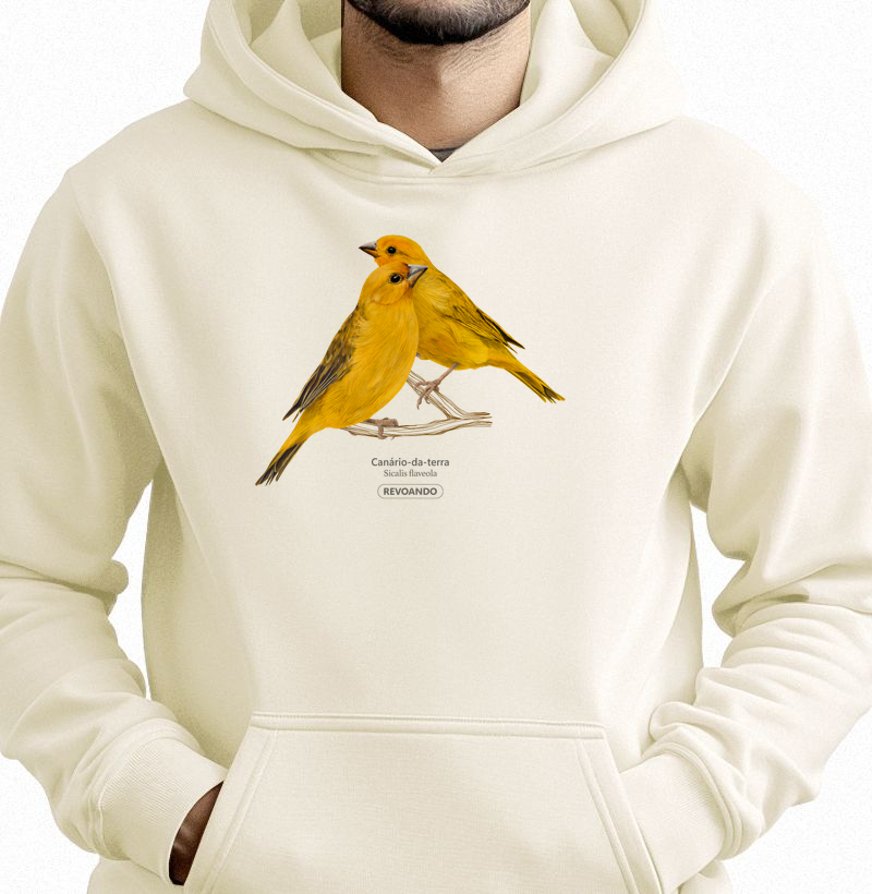Inky Aves - Canário-da-terra II - Moletom Hoodie