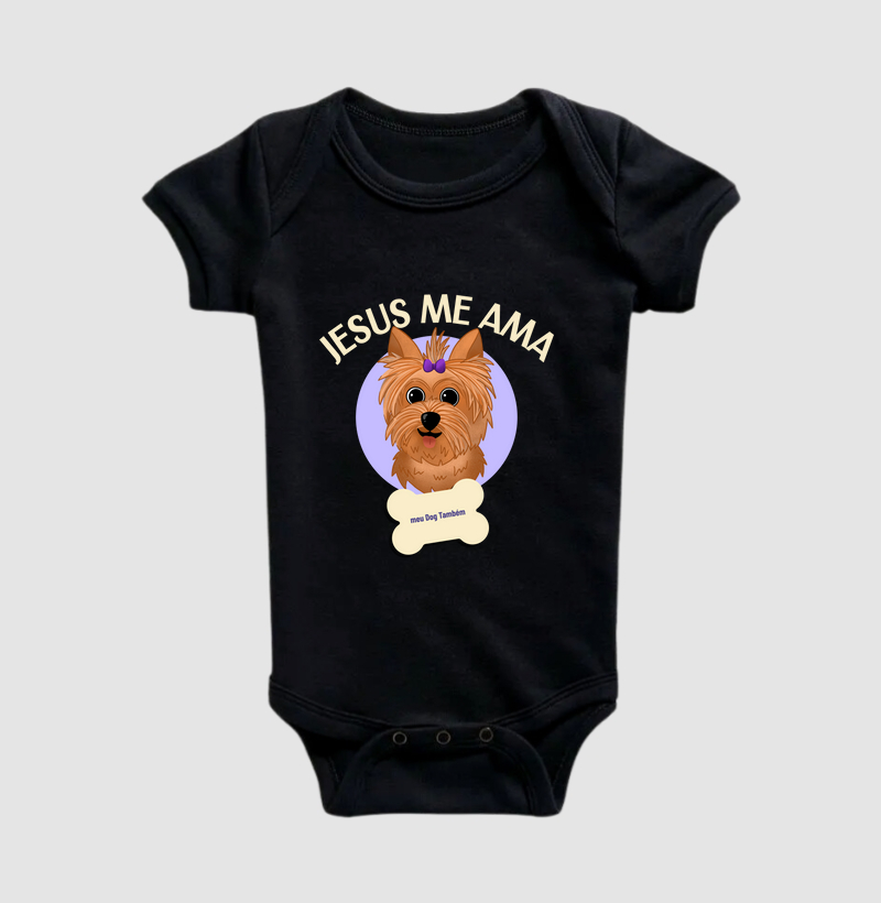 Body Infantil Jesus meu Ama Meu Dog Também