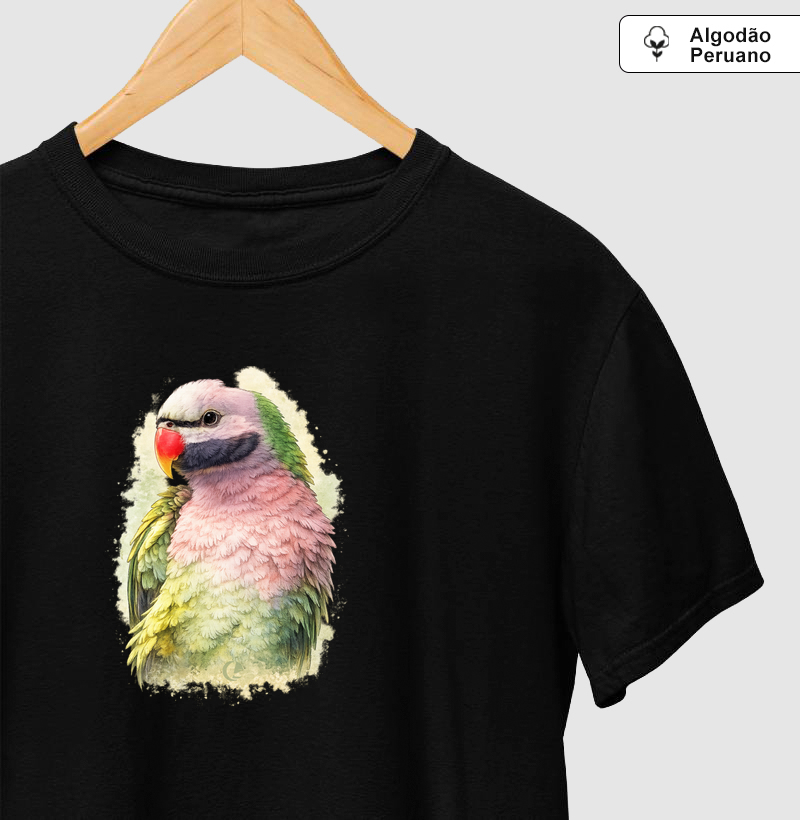 Camiseta Algodão Peruano Moustached Parakeet