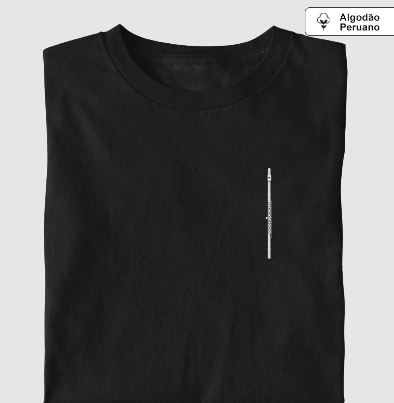 FLAUTA TRANSVERSAL SILHUETA MINIMALISTA - Camiseta Algodão Peruano