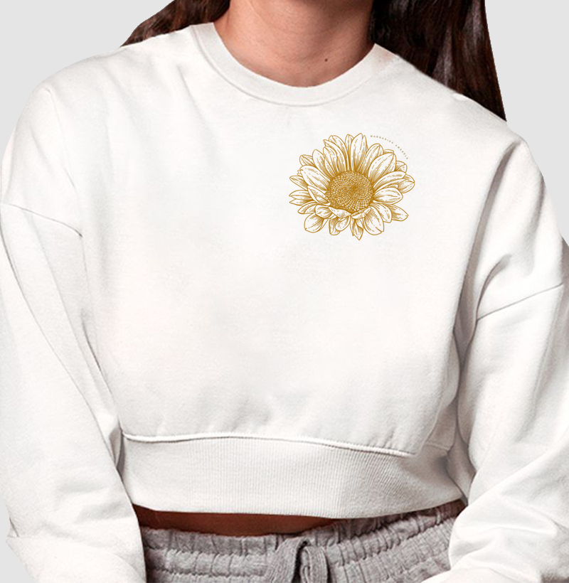 Cropped Moletom - Flor do Sol