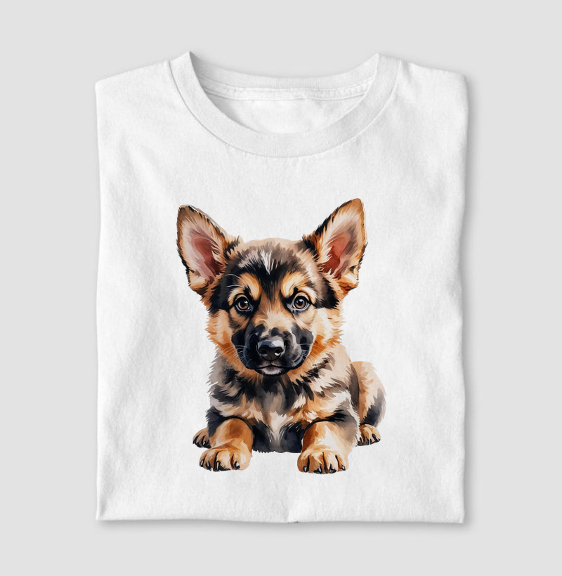 Pastor Alemão filhote aquarela