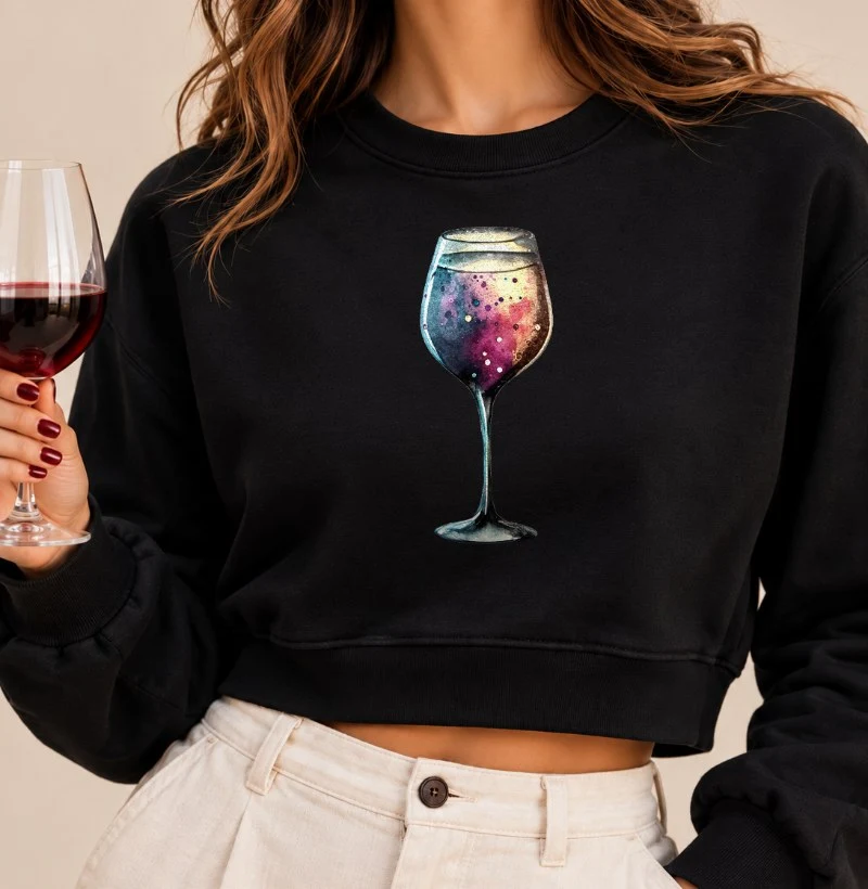Moletom Cropped Wine Galaxy - Cropped Moletom
