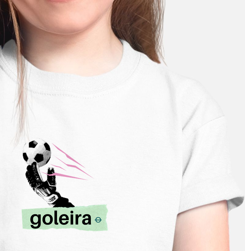 feminina de futebol estampa "goleira" joga bonita