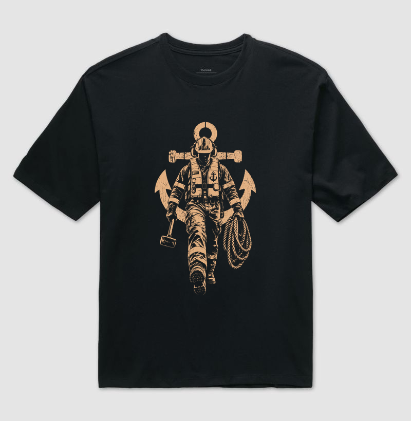 Convés Marinha Stencil - Camiseta Oversized
