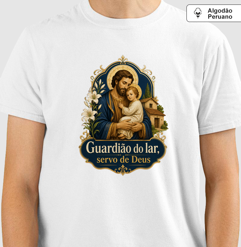 Camiseta Algodão Peruano Guardião do Lar (Estampa Frontal)