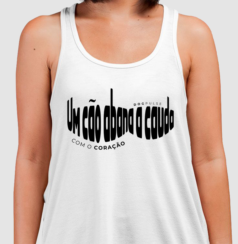 Camiseta Regata Um Cão Abana a Cauda com o Coração Dog Pulse