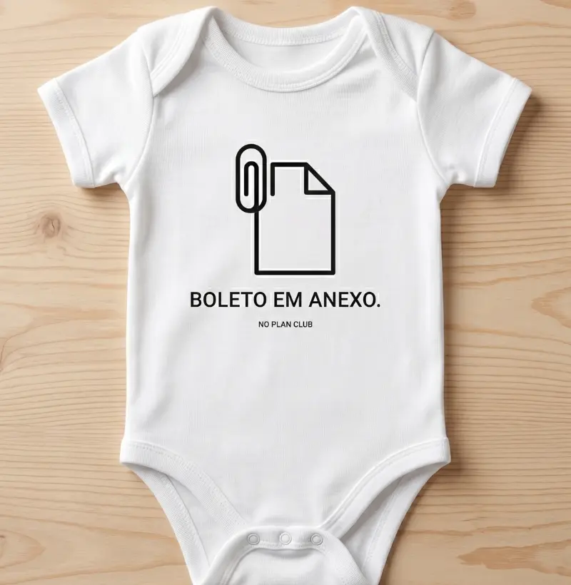 Body Bebê Boleto em Anexo | 100% Algodão | No Plan Club