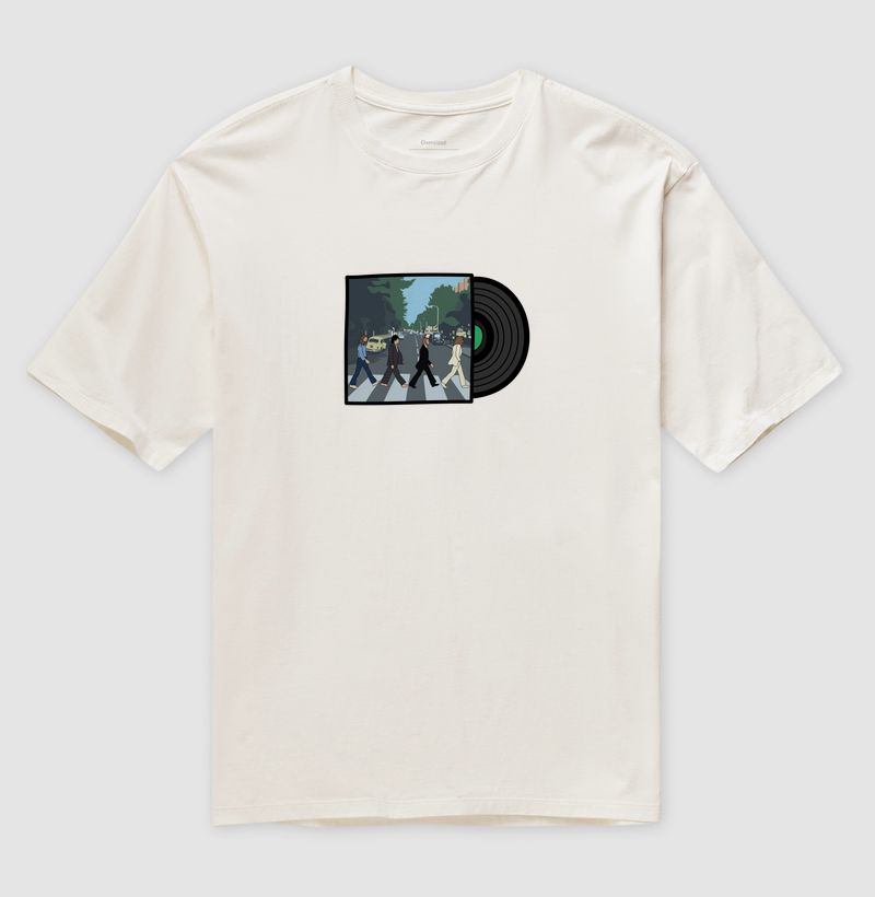 Camiseta Oversized Inspiração Beatles Abbey Road