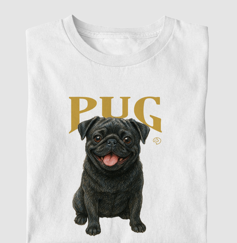 Pug Preto Vintage