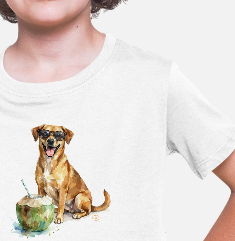 Cachorro com Água de Coco