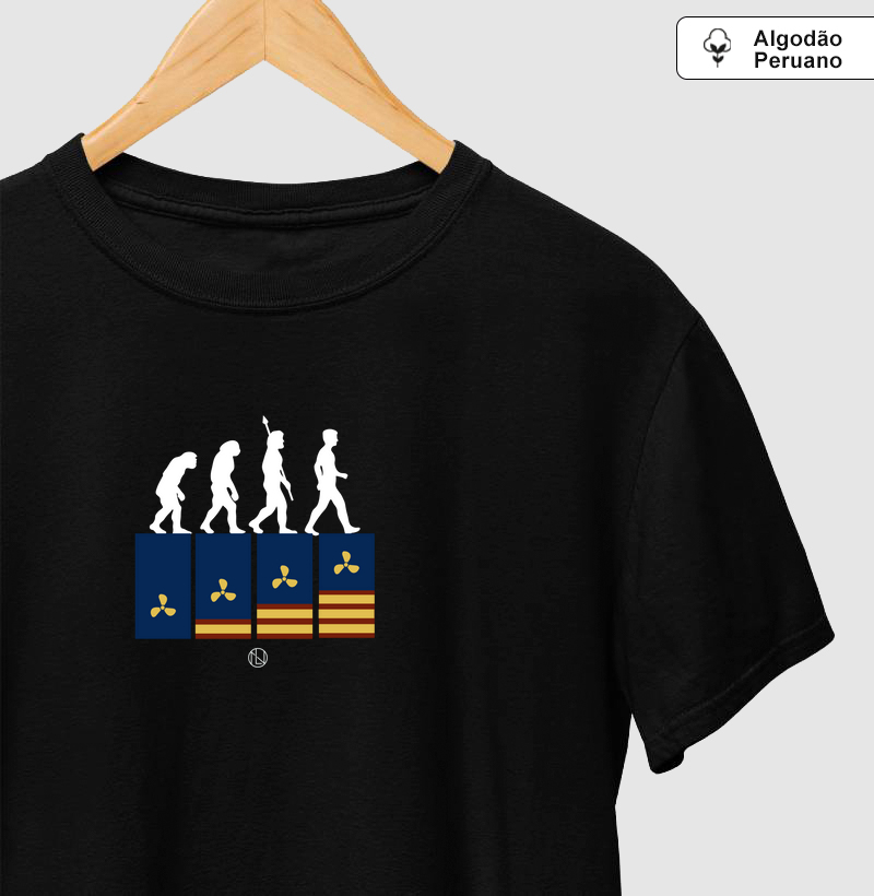 Camiseta algodão peruano Evolução do Maquinista 