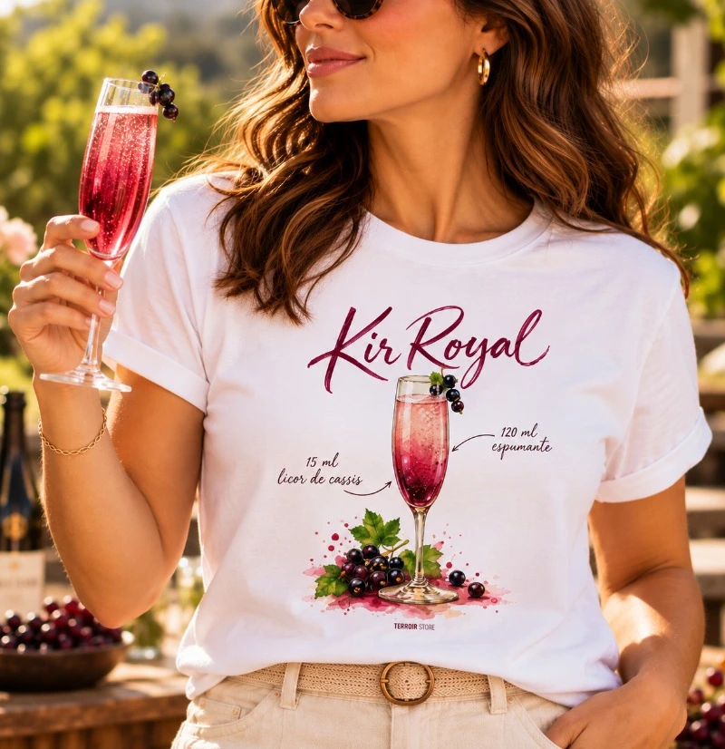 Camiseta Kir Royal – Drink com Espumante e Licor de Cassis