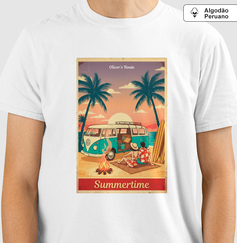 Vintage Summer - Summertime - Camiseta Algodão Peruano