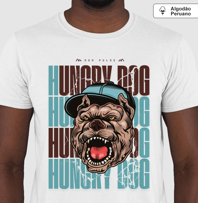 Camiseta Algodão Peruano Dog Pulse Hungry Dog White
