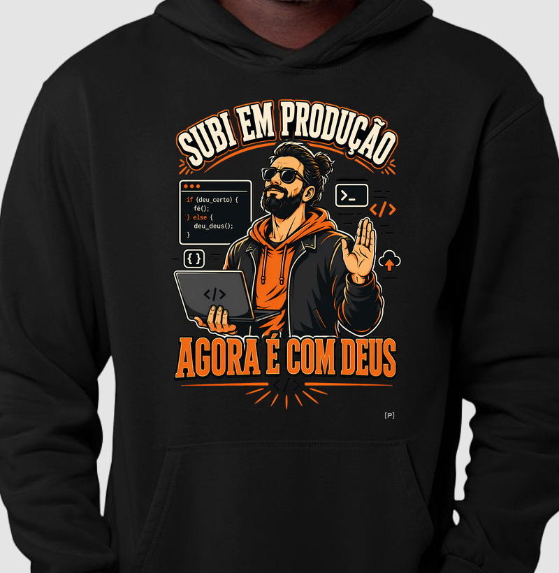 Moletom Subi em Produção — Agora É com Deus