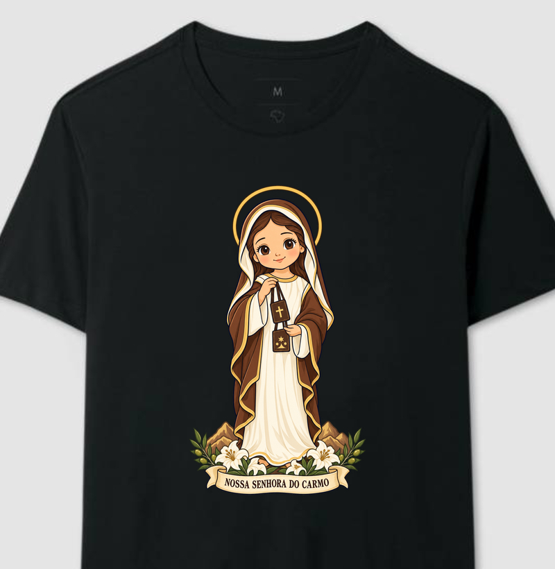 Nossa Senhora do Carmo estilo chibi - Camiseta