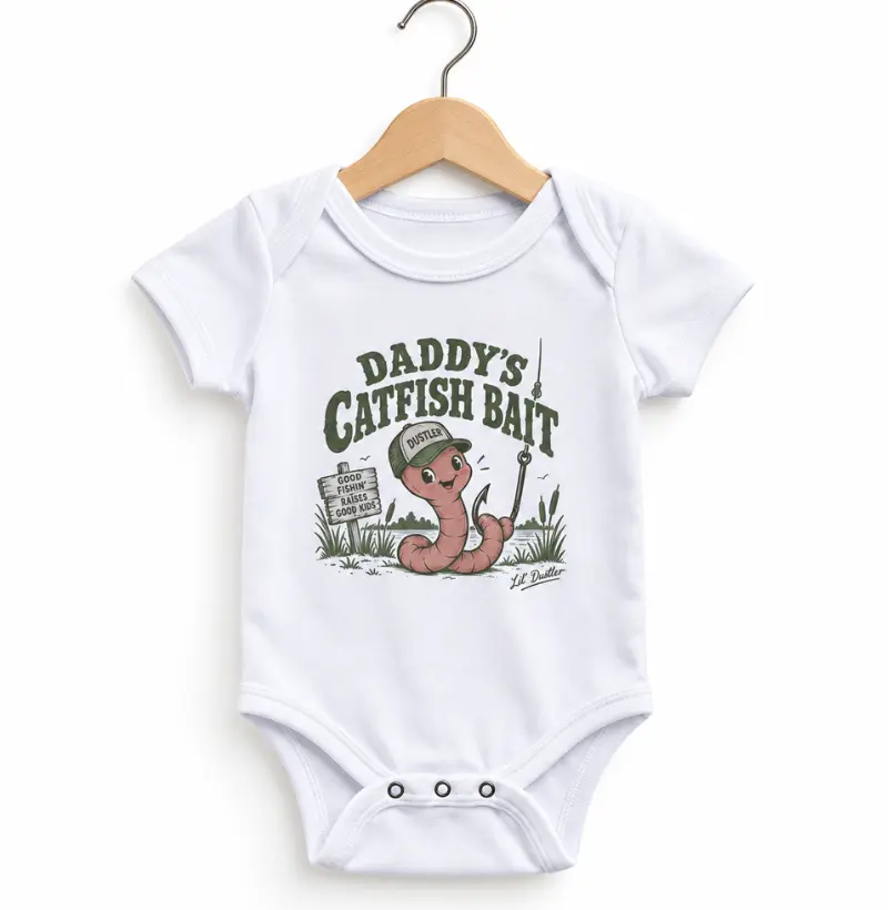 Body Bebê Unissex Daddy’s Catfish Bait – Lil’ Dustler Country Infantil