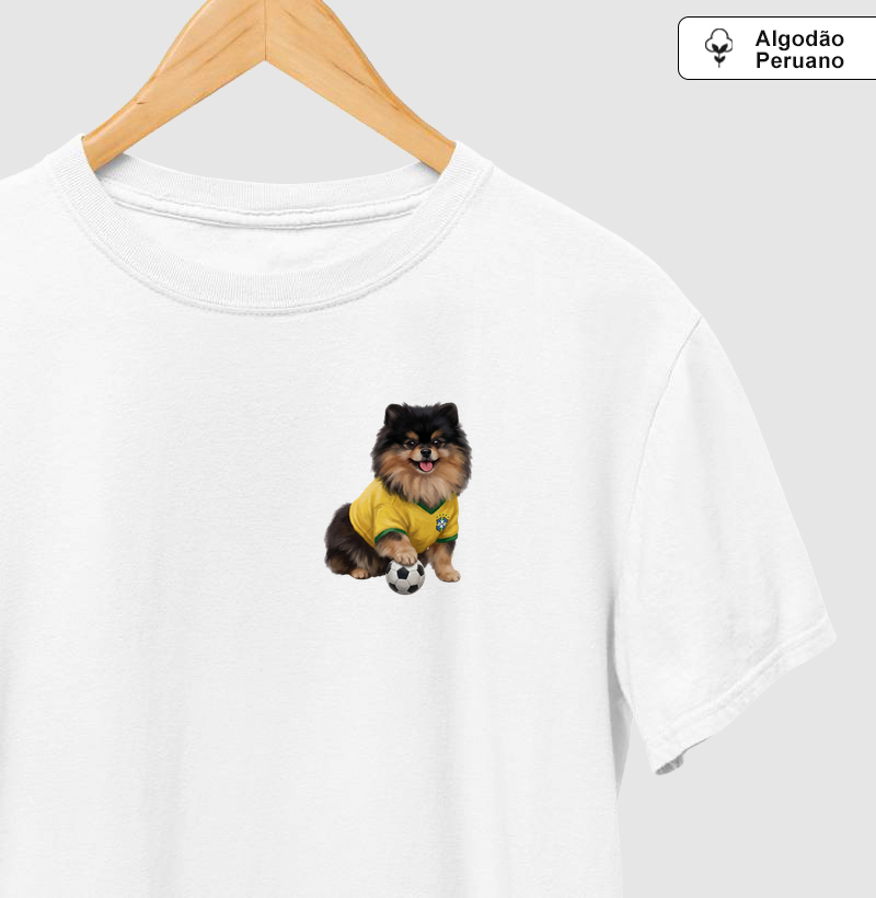 Pomerania Preta e Bege - Seleção Felina - Camiseta Algodão Peruano