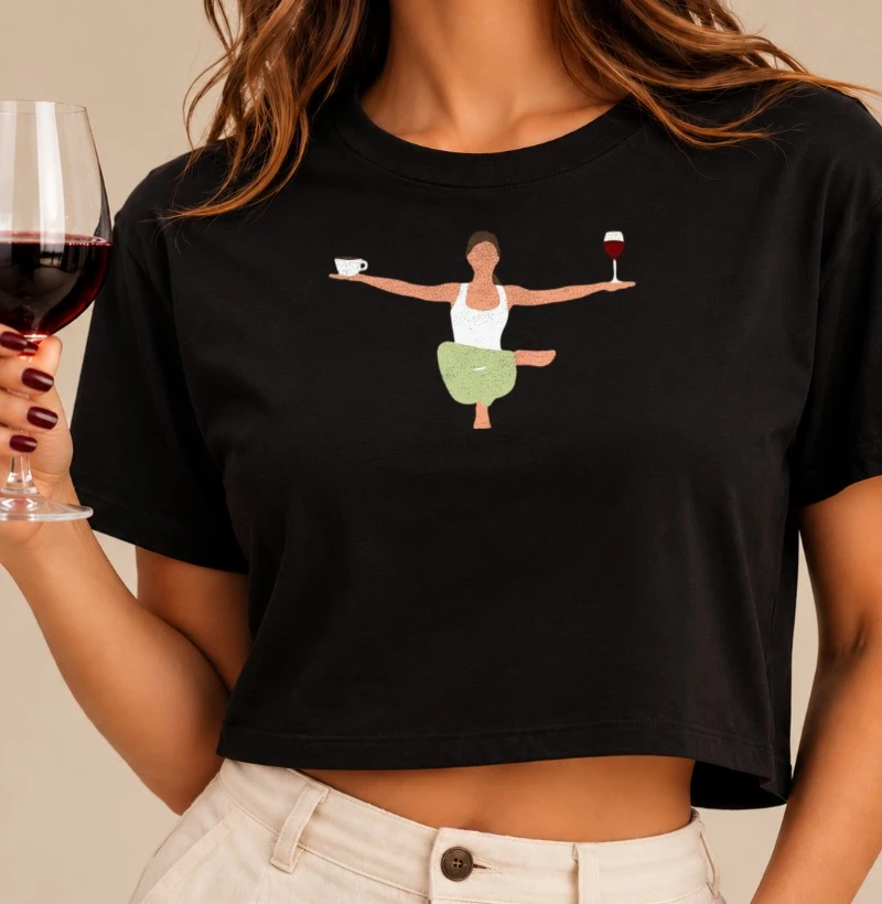 Camiseta Yoga x Café e Vinho