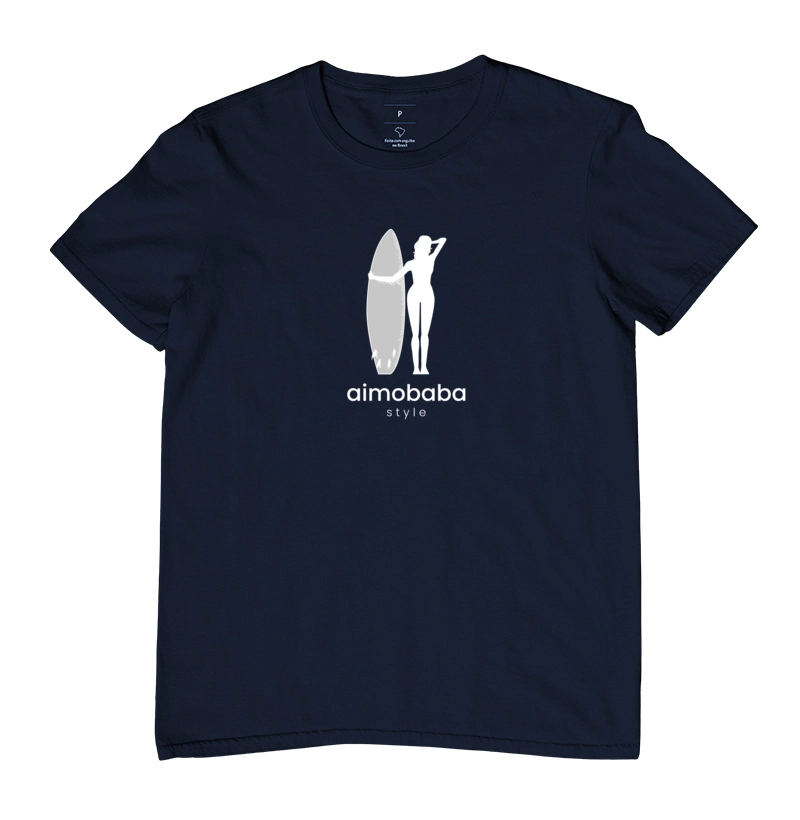 Camiseta Aimobaba Girl masculina azul marinho