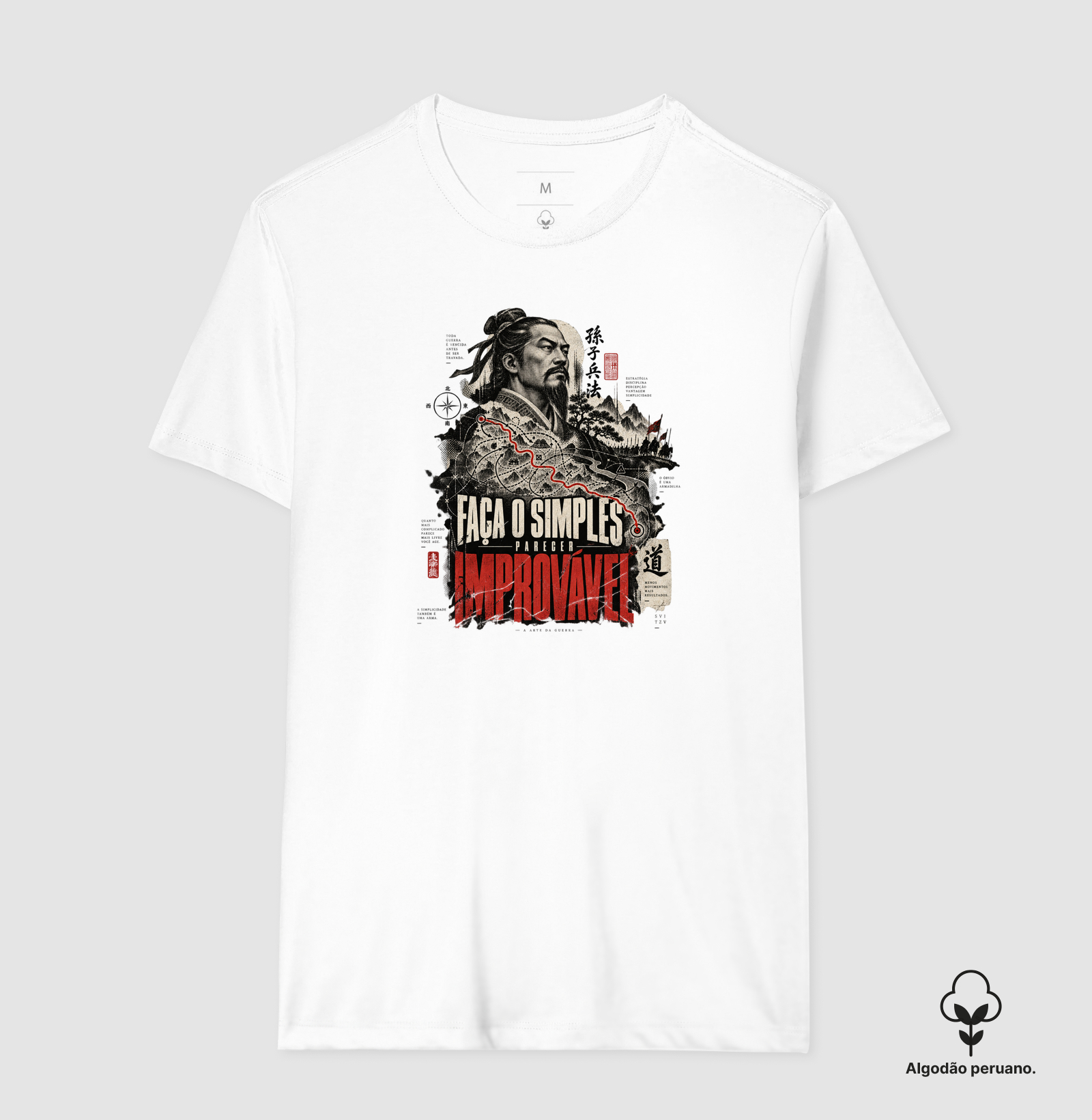 Sun Tzu - Faça o Simples Parecer Improvável - Camiseta Algodão Peruano